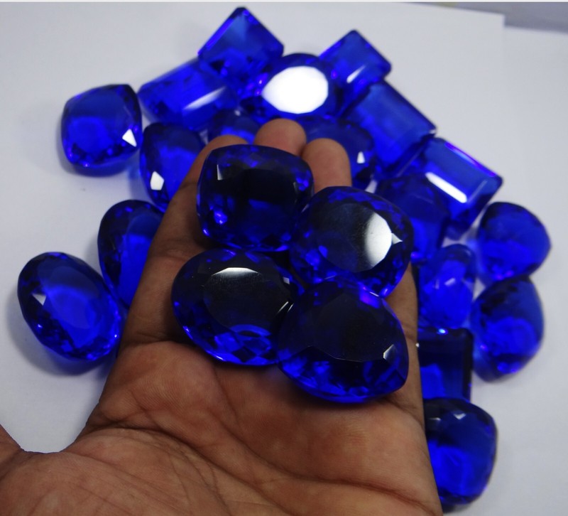 1000.cts Natural Blue Tanzania &Tanzanite Mix Shape Gemstone Certified 10Pcs lot gallery