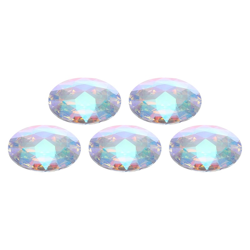 5 Pcs Acrylic Flat Back Rhinestones 2 Inch Round Artificial Gemstone Colorful