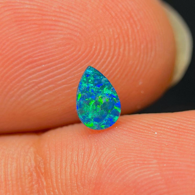 Australian Doublet Opal Cabochon, 6x4mm Pear Loose Stone, Natural Gemstone