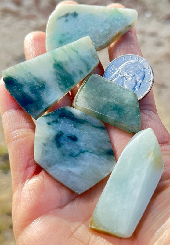 Authentic Burmese Polished Jadeite make Cabochon Pendants 323ct gallery