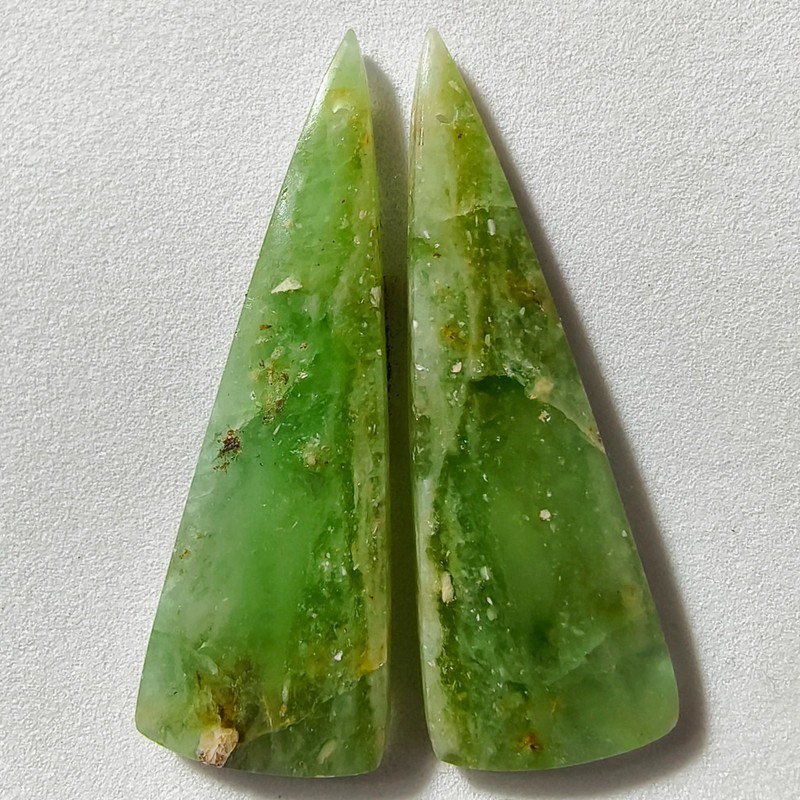 50 Cts Natural Fluorite Drilled Match Pair Cabochon Gemstone 44.9 X 14.9 MM