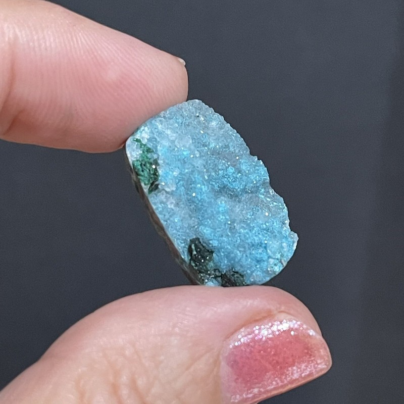 20ct 23x14x8mm Sparkly Light Blue Chrysocolla And Malachite Druzy Cabochon gallery
