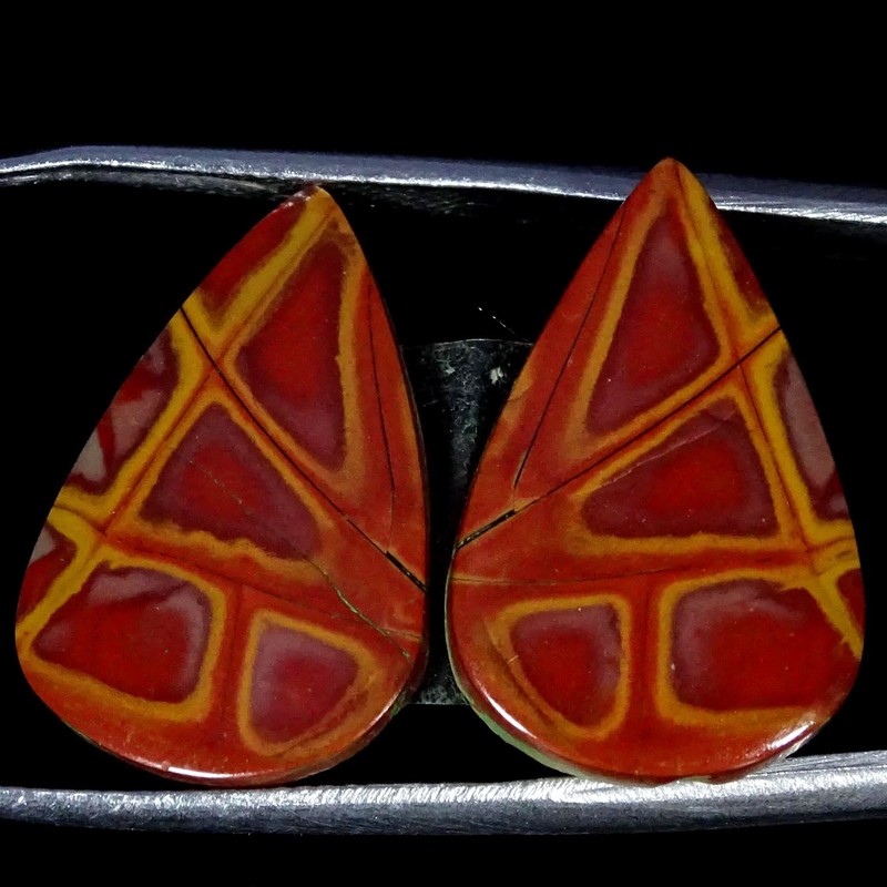 15.70Cts 100% Natural Nice Noreena Jasper Pair Pear Cabochon 13X20X3MM