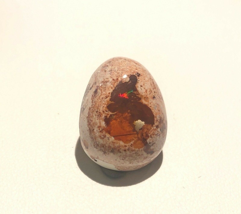 Authentic Mexican Fire Opal, Deep Red Flash, Chili Pepper, #45 Gemstone Cab gallery