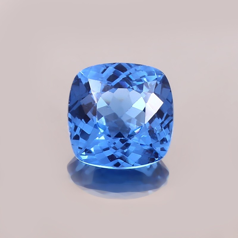 AAA Natural Flawless Ceylon Blue Spinel Loose Cushion Gemstone Cut 12×12 MM