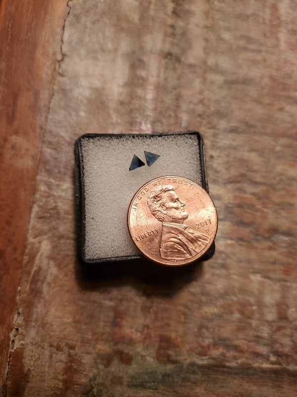 2 Trillion Cut Saphires Tiny - Pulled From Art Deco Piece gallery