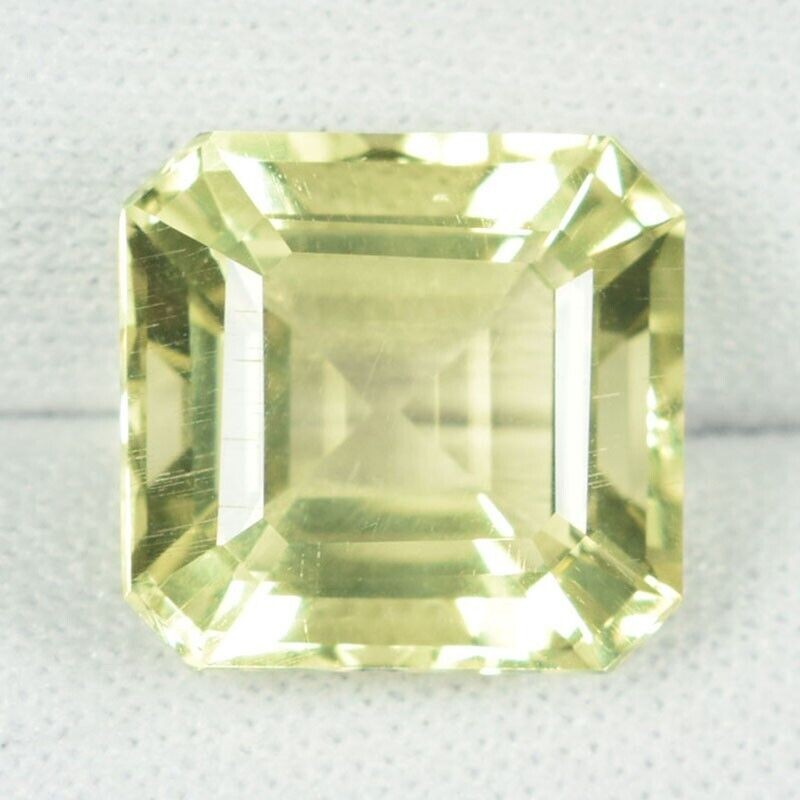 6.64 ct LUSTROUS LIME YELLOW NATURAL ORTHOCLASE – OCTAGON GEMSTONE See Vdo SK!