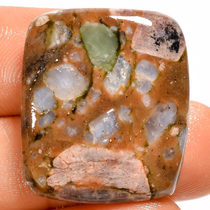 100% Natural Que-Sera Agate Radiant Cabochon Gemstone 28 Ct. 24X21X5 mm A-37017