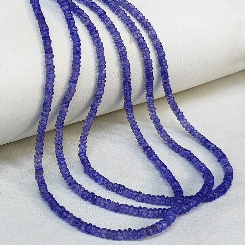 Tanzanite Color Coated Topaz Gem 4.5 mm Size Faceted Rondelle Beads 16″ Strand