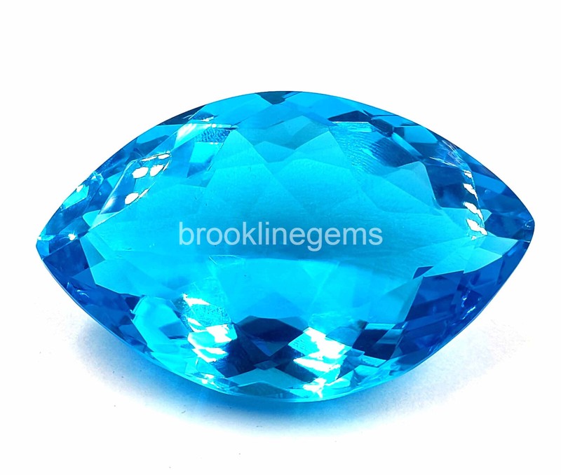 Lab Grown 186 Ct Certified Sky-Blue Topaz Marquise Cut Transparent Gemstone25S gallery