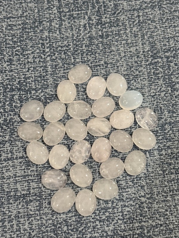 8mm x 10mm Rose Quartz Cabochons, pkg of 4