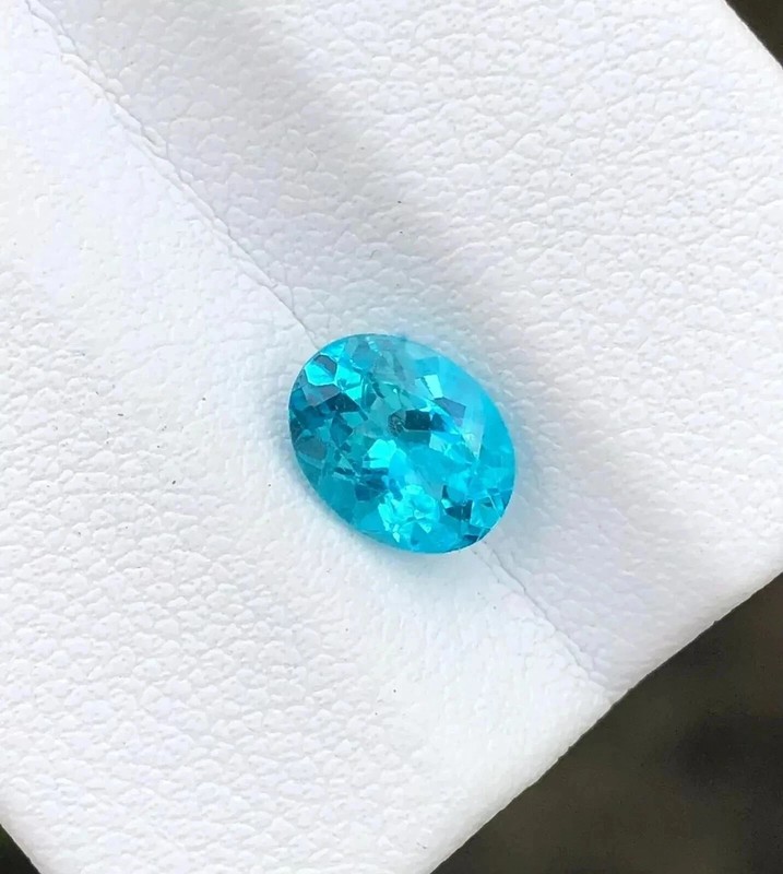 10×7 MM Natural Paraiba Tourmaline Neon Blue Certified Oval Cut Loose Gemstone A