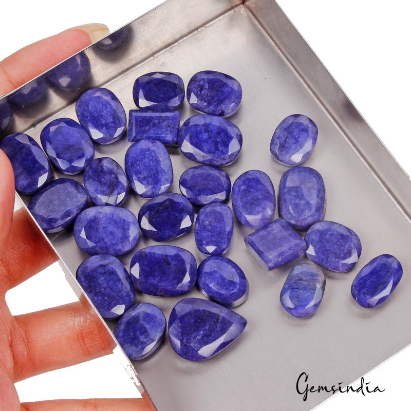 320 Cts/26 Pcs Natural Blue Beryl Mixed Faceted Loose Wholesale Ring Size Gems gallery