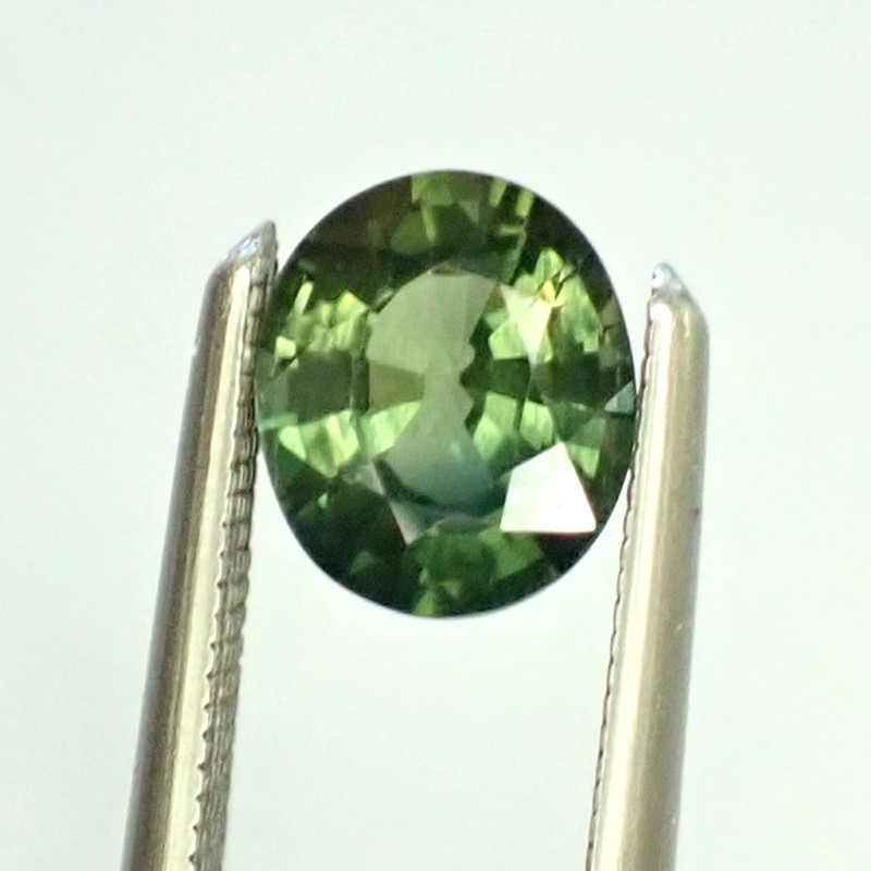 0.82ct Oval 6.0×5.1mm Dark Green Blue Natural Australian Parti Sapphire Rare Gem