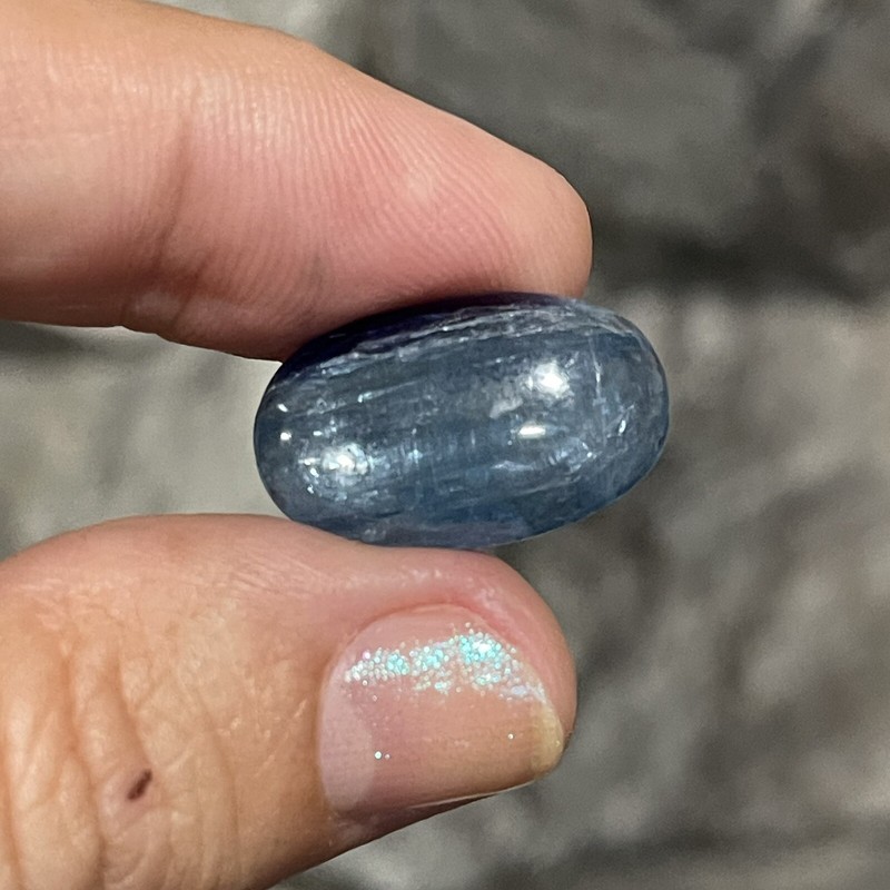15.7ct 21x12.9x5mm Stunning Teal Blue Smooth Kyanite Oval Cabochon Loose Gem gallery