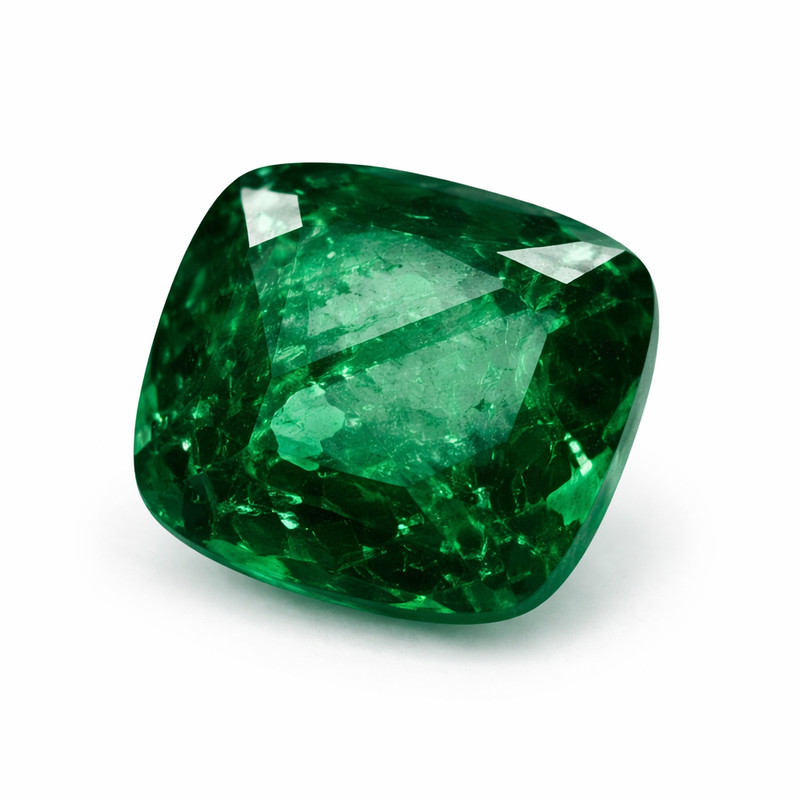 9 Ct Natural Emerald Square Cushion CERTIFIED Green Colombian Loose Gemstone