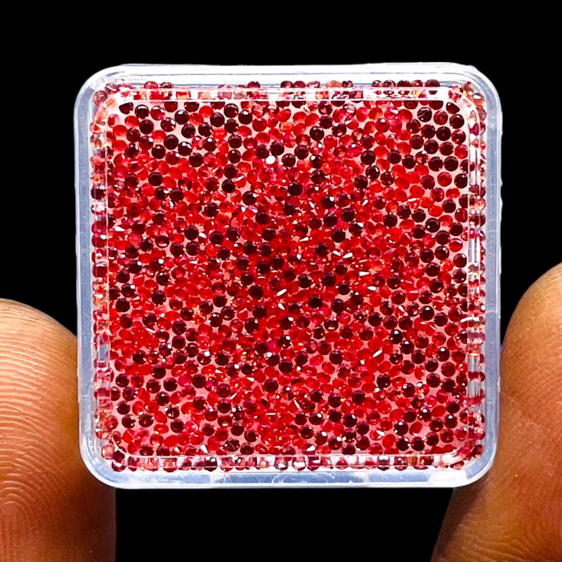 VVS 50 Pcs Natural Red Sapphire 1mm Round Diamond Cut Loose Gemstones Lot gallery