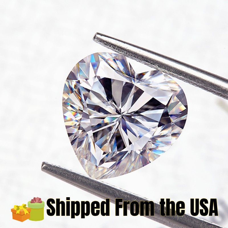 3~11MM Heart Cut Loose Moissanite D White Wholesale Excellent Cut W.GRA From US gallery