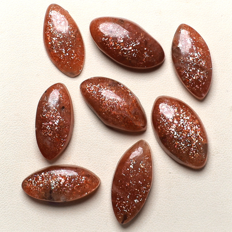Tanzania 8 Pcs Natural Confetti Sunstone AAA Quality 21-23mm Cabochon Gemstones gallery