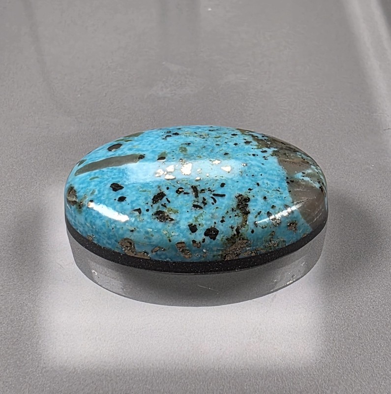 Kingman turquoise cabochon, tricolor (calico) pattern, 30.76 carats, #C05 gallery