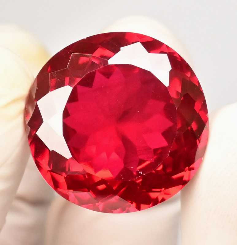 52.40 Ct Natural Mozambique Blood Red Ruby Round Certified Stunning Gemstone