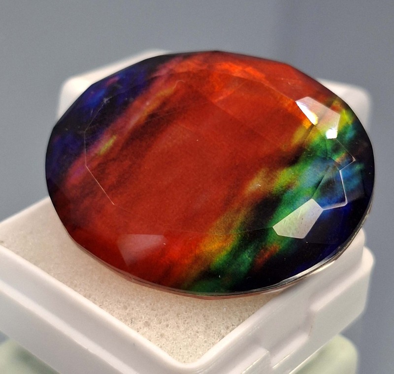 Oval Cut 45-47 Ct Natural Doublet Ammolite Loose EGL Certified Gemstone SB1093