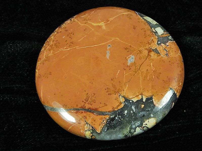 43X43X05MM Natural Malingano Jasper Round Cabochon Loose Gemstone 107Cts. I014