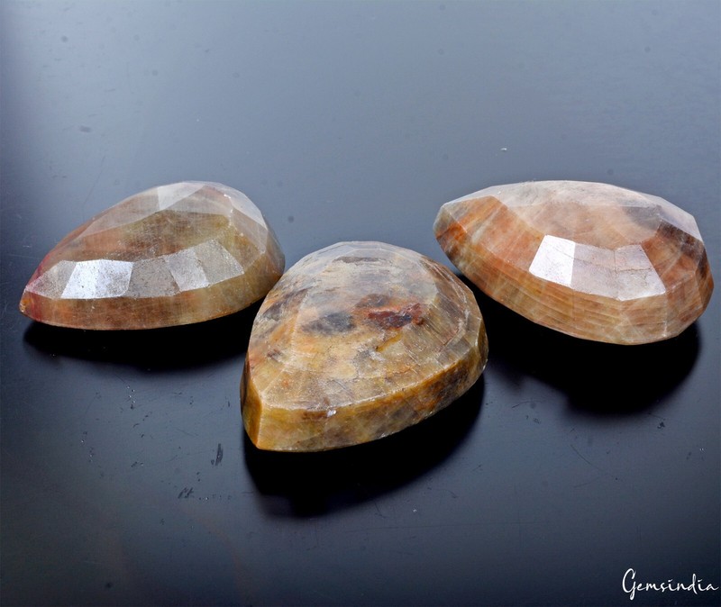 1070 Cts/3 Pcs Natural Untreated Brown Sapphire Pear Faceted Cut Loose Gems Lot gallery
