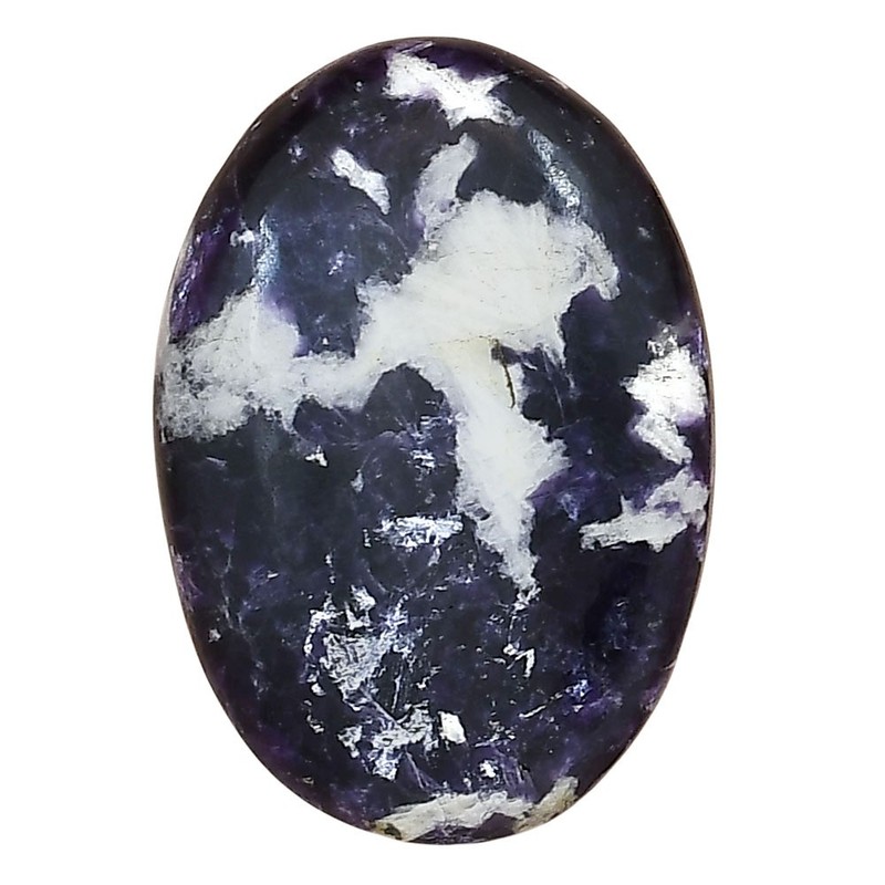 Natural Purple Lepidolite 33.8×23.5×6 mm Oval Shape Polished Gemstone LS03397-56