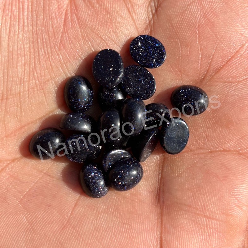 Blue Goldstone Oval 3x5 mm to 15x20 mm Cabochon Loose Gemstone Lot gallery