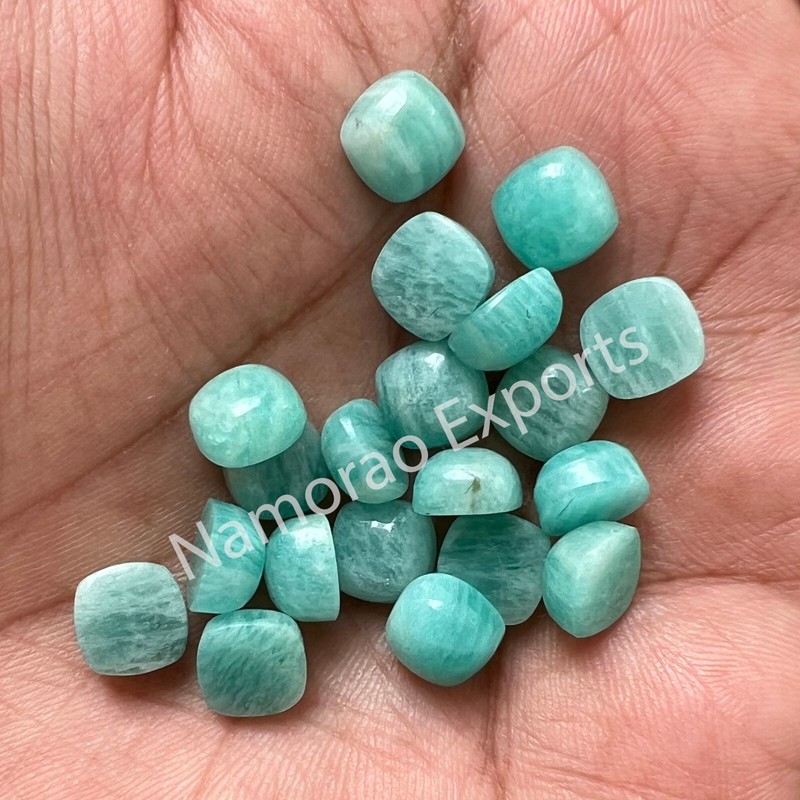 Natural Amazonite Cushion 8x8 mm to 20x20 mm Cabochon Loose Gemstone Lot gallery