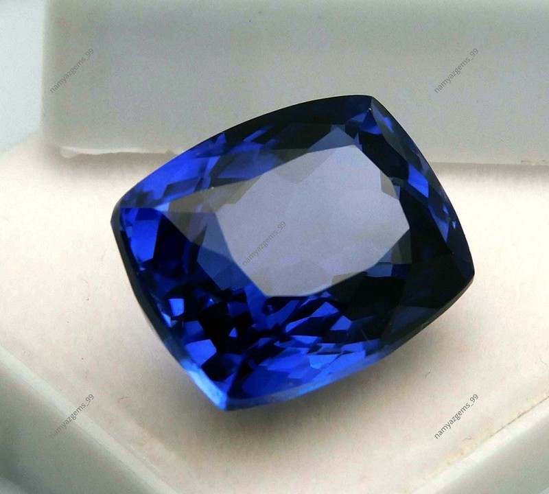 11.00 Ct Genuine Natural Blue Tanzanite Cushion Cut Certified Loose Gemstone gallery