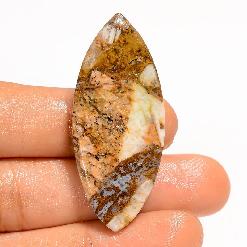 Natural Wild Horse Jasper Marquiae Cabochon Loose Gemstone 37.5 Ct 46X19X5 mm gallery