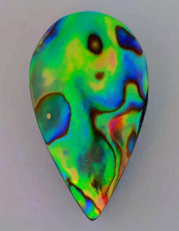 25 Ct 6X17X30 mm Natural Multi Fire Abalone Shell Pear Cabochon Gemstone KQ-504
