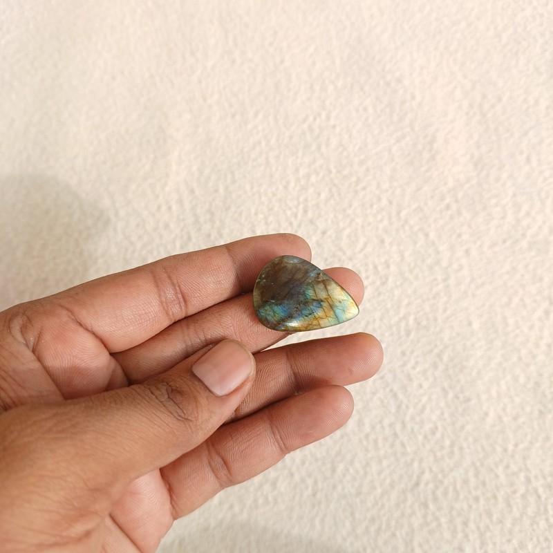 Natural Labradorite Pear Cabochon 30x22x6mm Approx 33.40CtsAMJ123 gallery