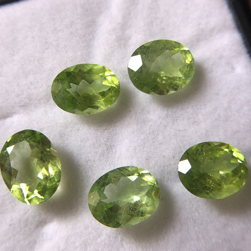5 Pcs Natural Peridot Oval Cut Gemstones 7x9mm For Jewelry Making 9.30 Carat gallery