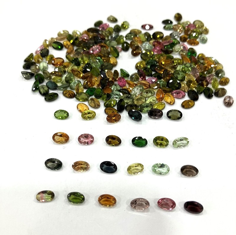 Natural Loose Gemstone Oval Cut Multi Tourmaline For Making All Type Jewelry gallery