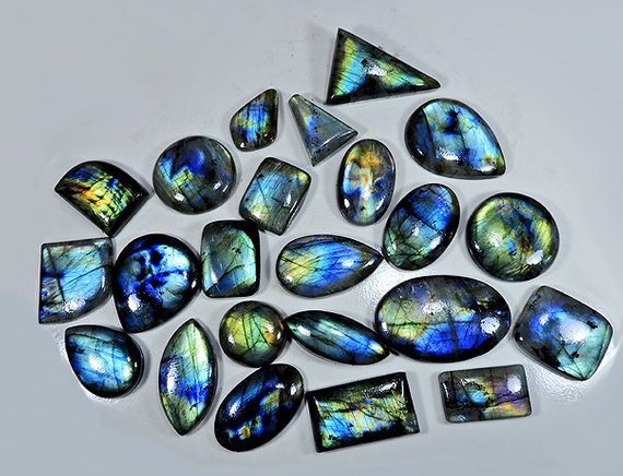 NATURAL MULTI FLASH LABRADORITE MIX SHAPE CABOCHON LOOSE GEMSTONE WHOLESALE LOT