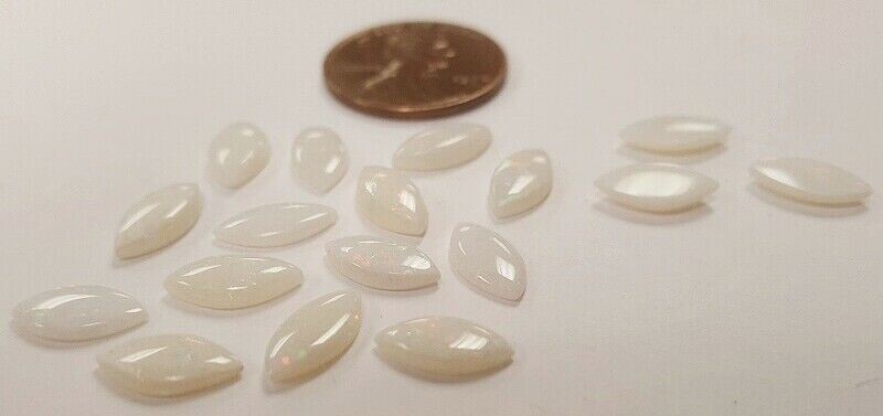 1 VINTAGE GENUINE FIRE OPAL NATURAL 10x5mm. NAVETTE .50 CTW GEM CABOCHON E591 gallery
