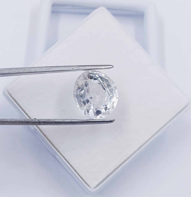 Natural Certified 11Ct White Sapphire Rare Oval Cut Sri Lanka Loose Gemstone EKC gallery