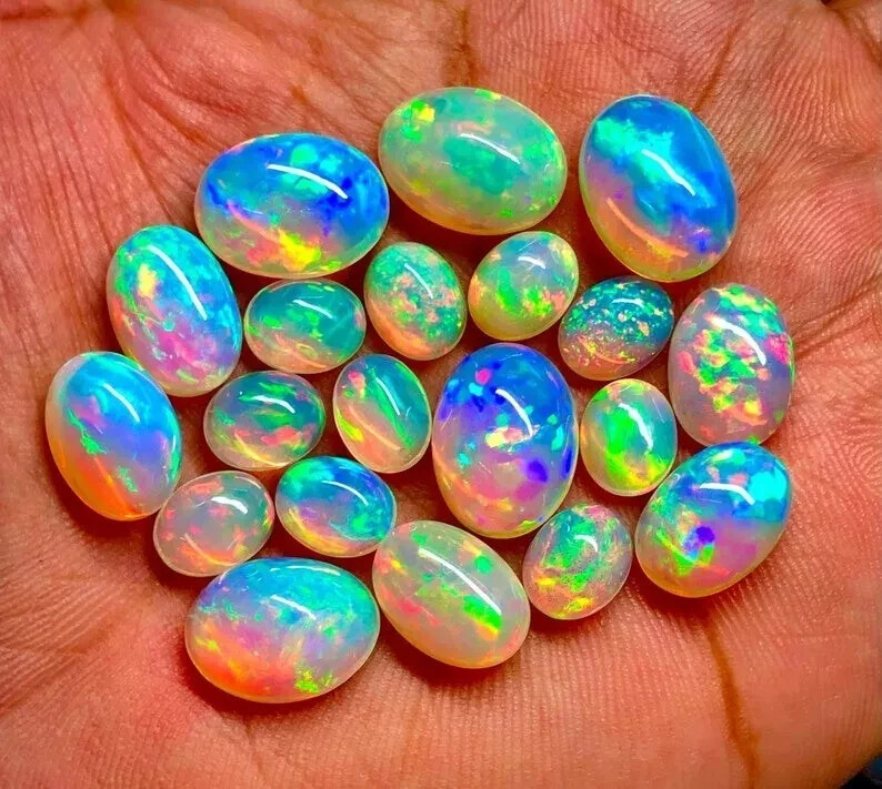 Natural Fire opal 15 Ct+ Lot 3Pcs Cabochon Cut Ethiopian Certified Gemstone