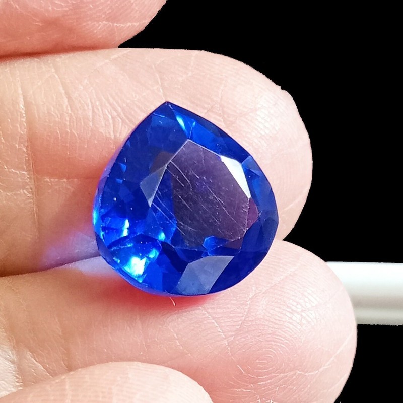Natural Cornflower Blue Sapphire Certified Ceylon 10.70 Ct Pear Loose Gemstone gallery