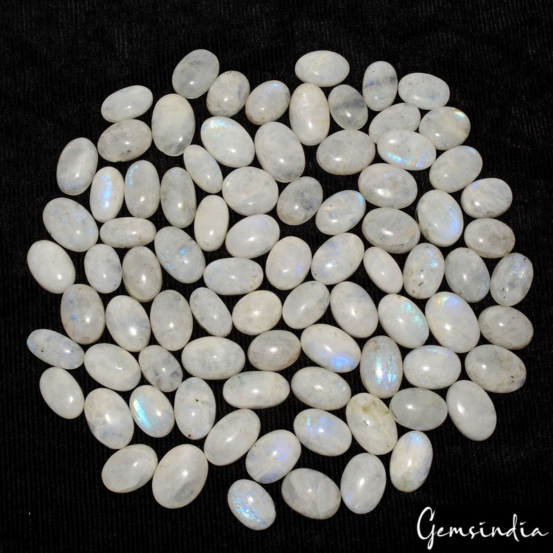 1700 Ct/83 Pc Natural Untreated Blue Shine Moonstone Oval Cab Wholesale Gems Lot
