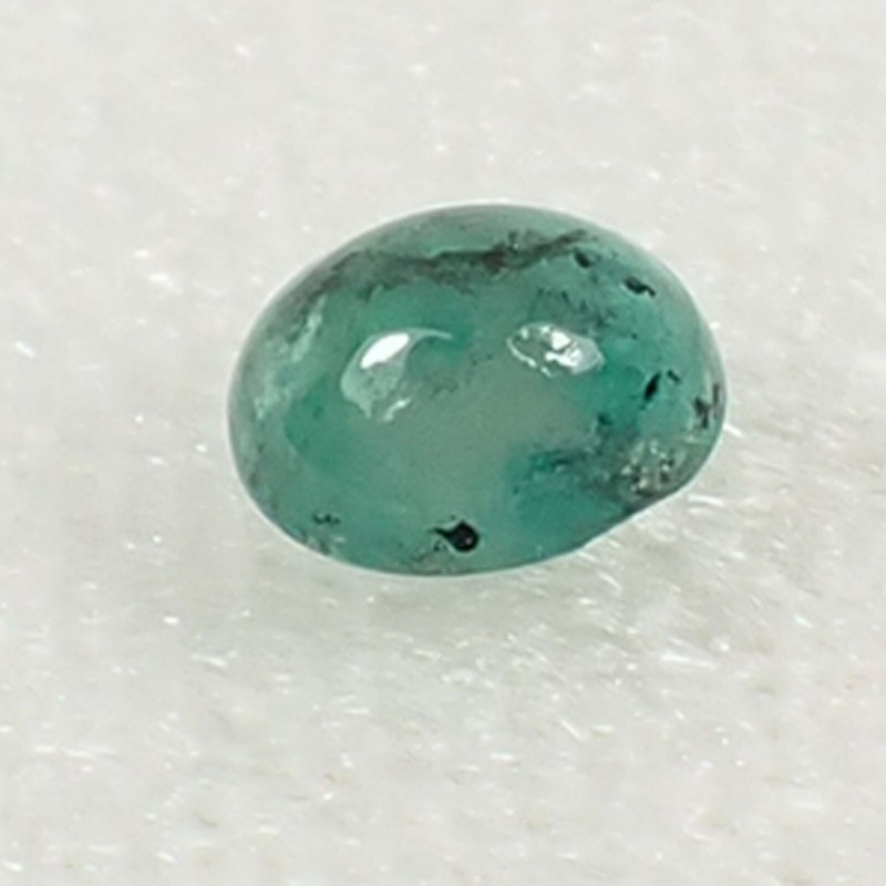 0.72ct Oval 6.2×5.0 mm Cabochon Blue-green Natural Emerald Gemstone – EmCb17