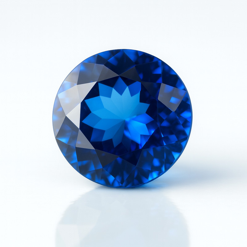 7.5 Ct AAA+ Natural Kashmiri Blue Sapphire Loose Gemstone Round Cut Certified gallery