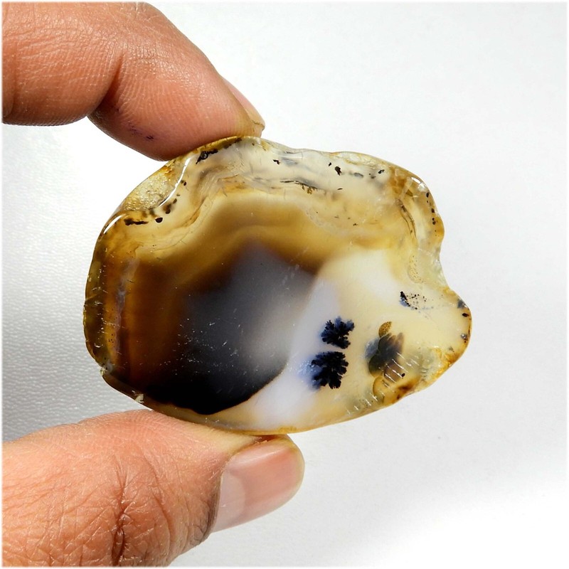 Yellow Montana Agate Slice Cabochon Polished Natural Gemstone Loose 96 Cts #8018