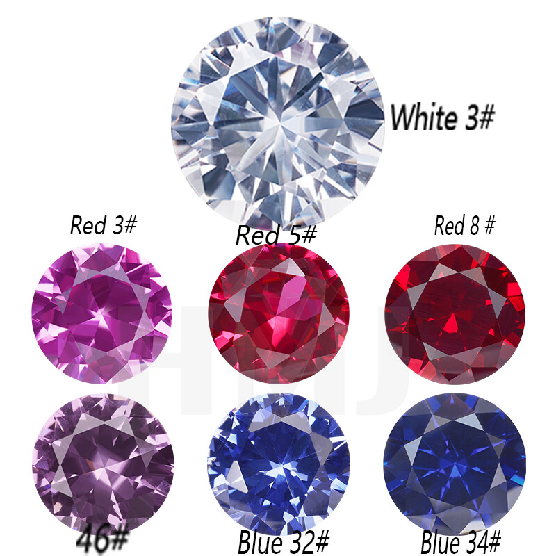 3mm~15mm Round Cut Multicolor Lab Grown Corundum Stone Synthetic Loose Gemstone gallery
