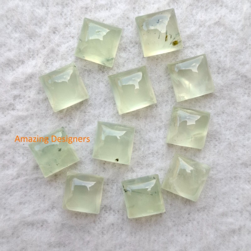 Natural Prehanite Square Cabochon 6mm to 20mm Loose Gemstone