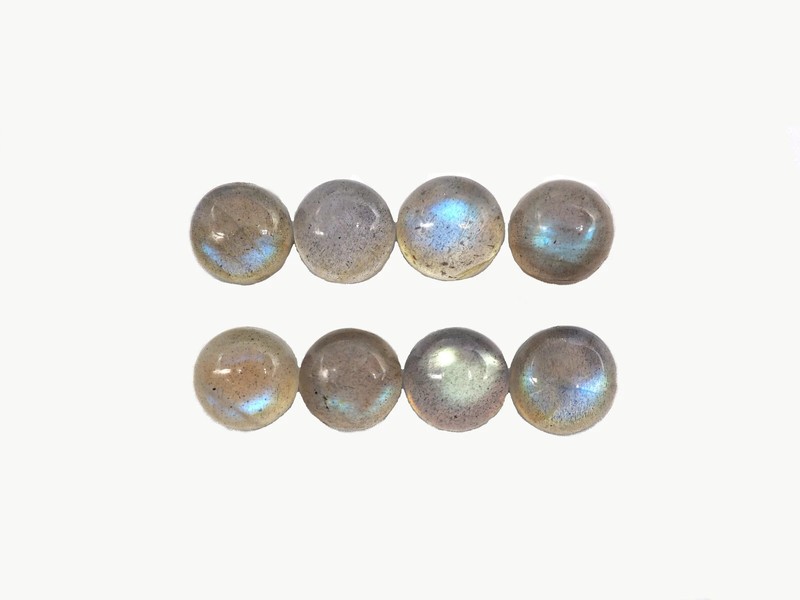 Labradorite Cabs Round 8mm Approximately 17.26 Carat, 8 Pieces (GTG-LAB-12)