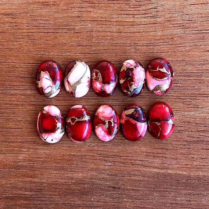 [WHOLESALE] RED BUFFALO COPPER TURQUOISE CABOCHON OVAL SHAPE LOOSE GEMSTONE